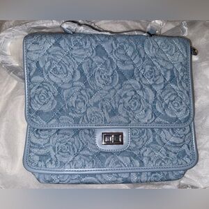 Elegant Blue denim Floral Women's backpack